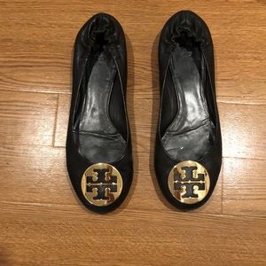 Gold Tory Burch Flats